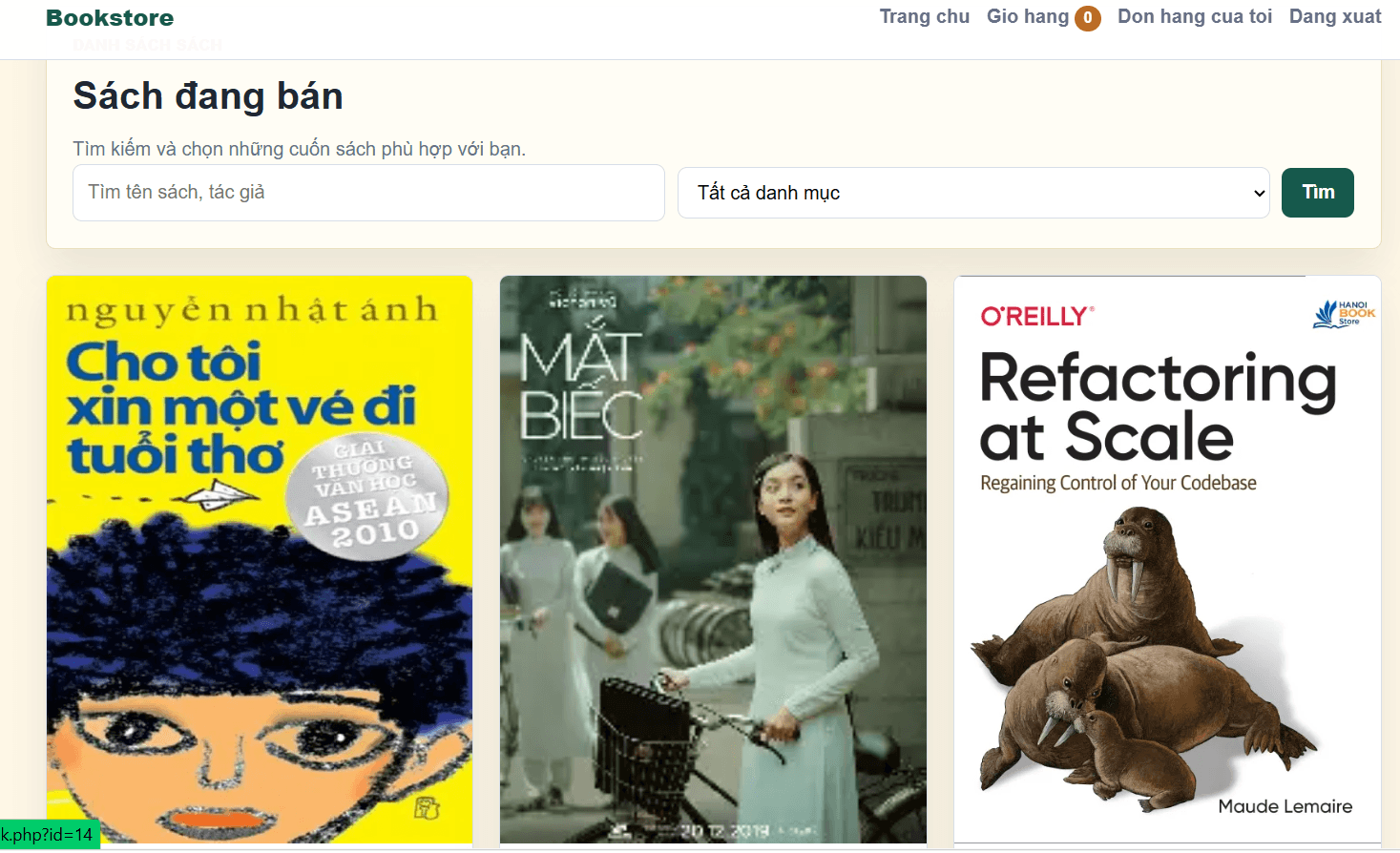 Ảnh giao diện Online Bookstore Management System